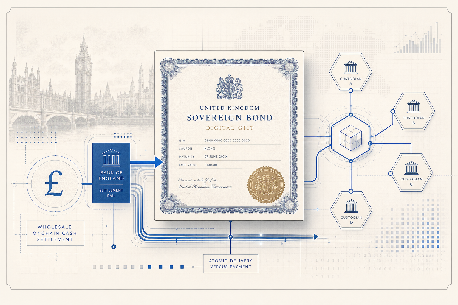 UK Digital Gilt Pilot Moves Toward Launch, but the Cash Leg Is Still Unsettled