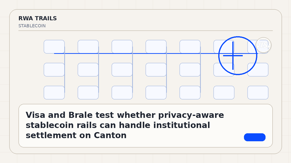 Visa and Brale test whether privacy-aware stablecoin rails can handle institutional settlement on Canton
